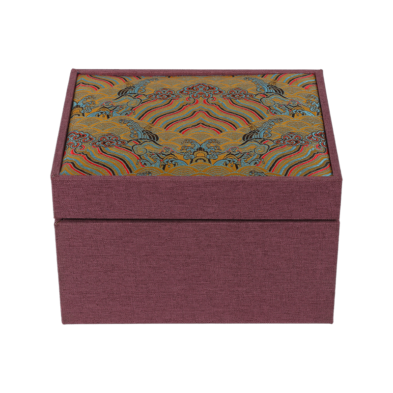 Square Fabric-Covered Paper Gift Box