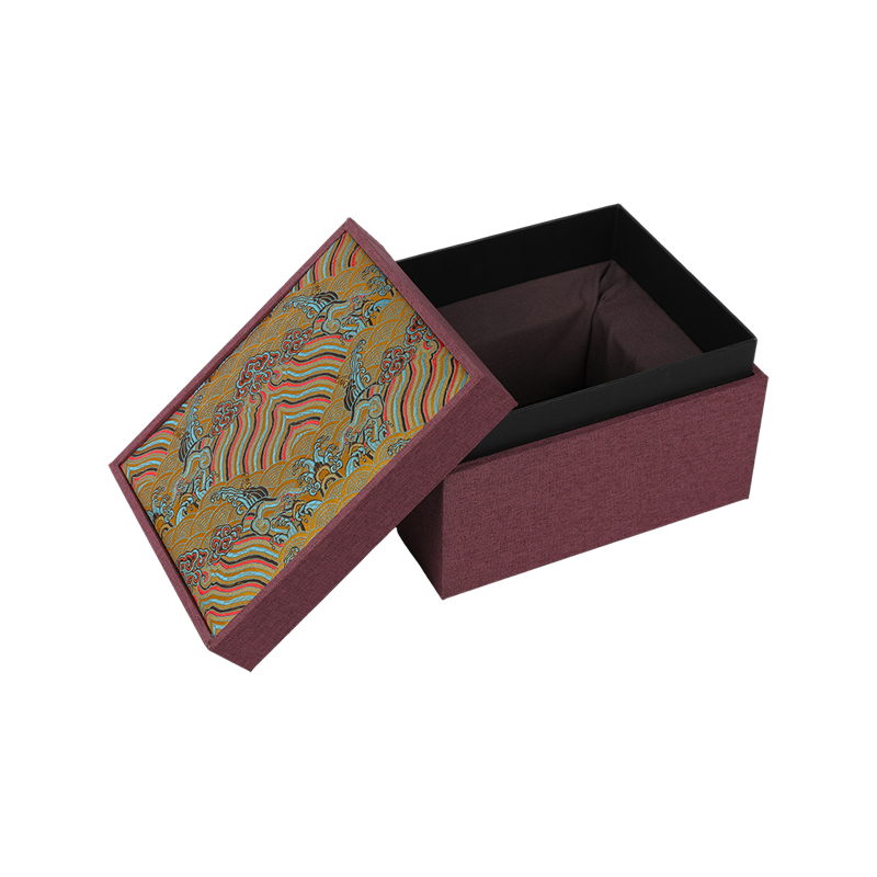 Square Fabric-Covered Paper Gift Box