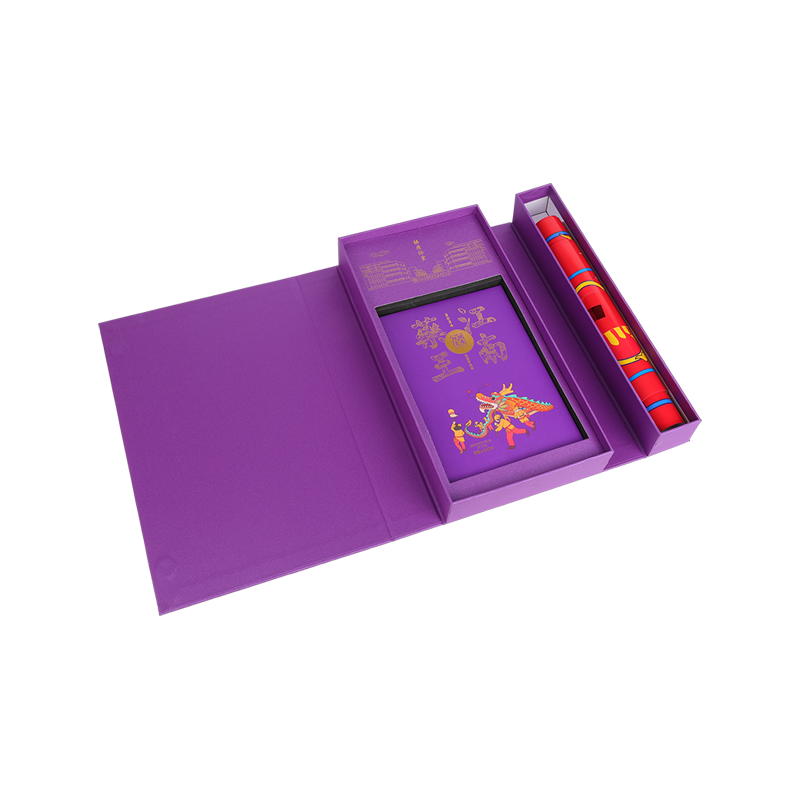 Purple Corrugated Magnetic Fold Gift Box